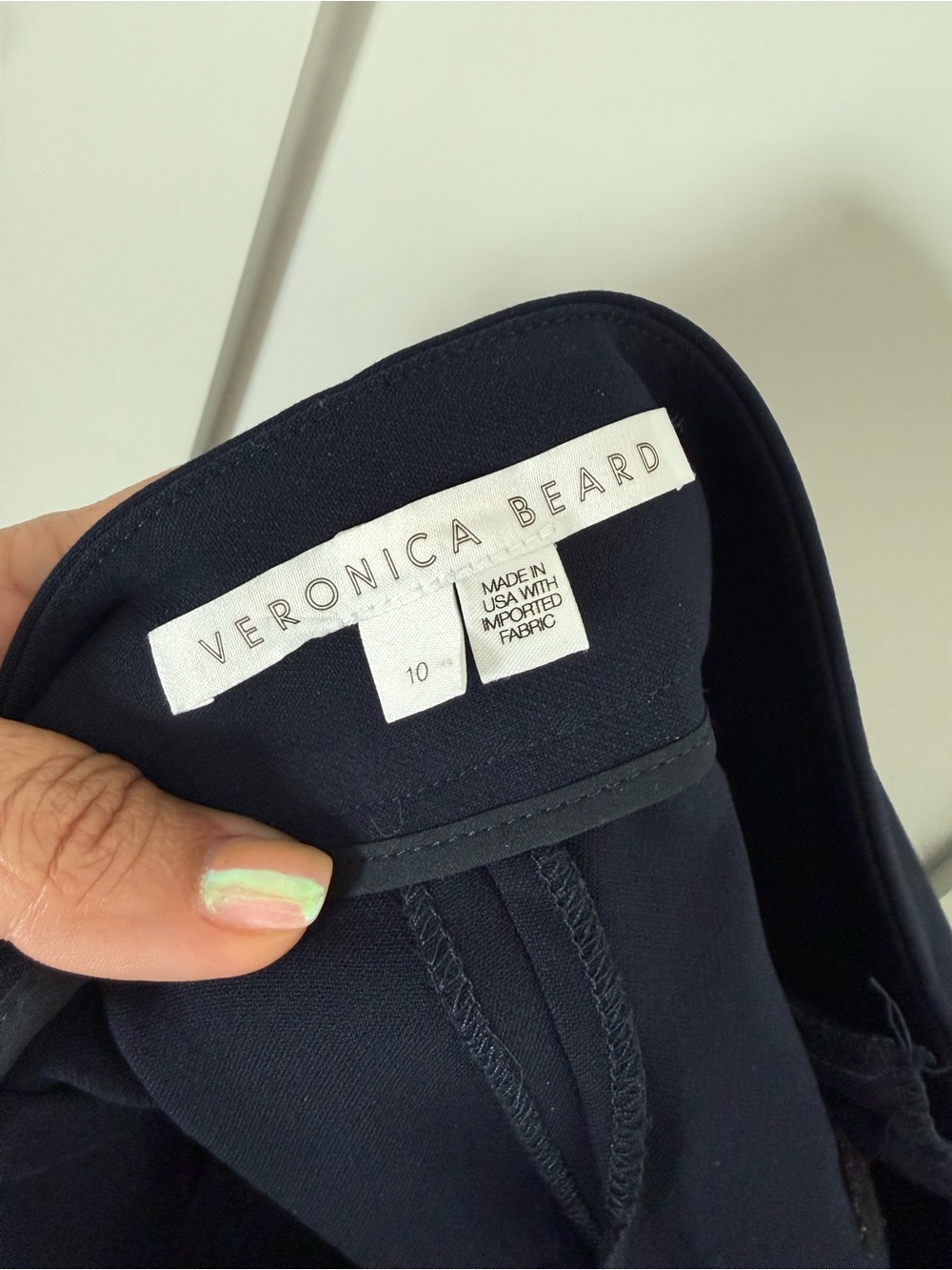 Veronica Beard Reno Navy Straight Cropped Pants - Picture 11 of 11